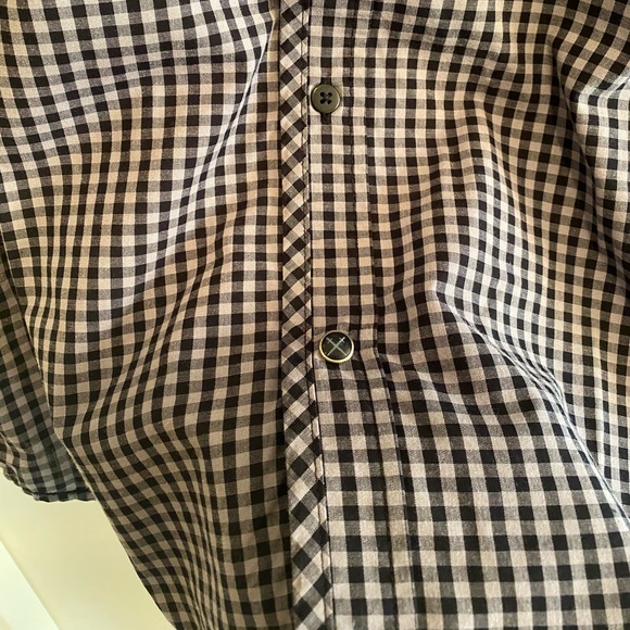 Men’s Drill NYC Gingham Black and White Collared Button Down Shirt - Picture 4 of 6